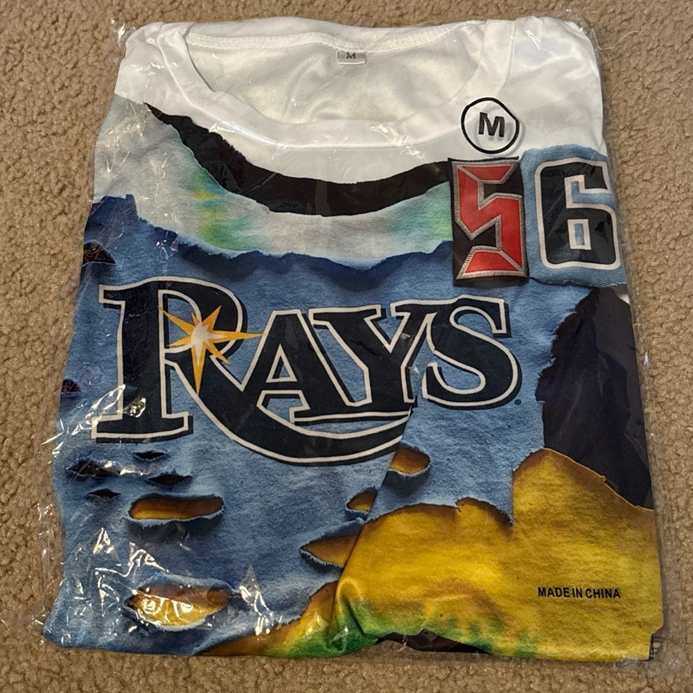 New In Package Tampa Rays Arozarena 56 GRAPHIC T-Shirt Size M Giveaway 07/12/24